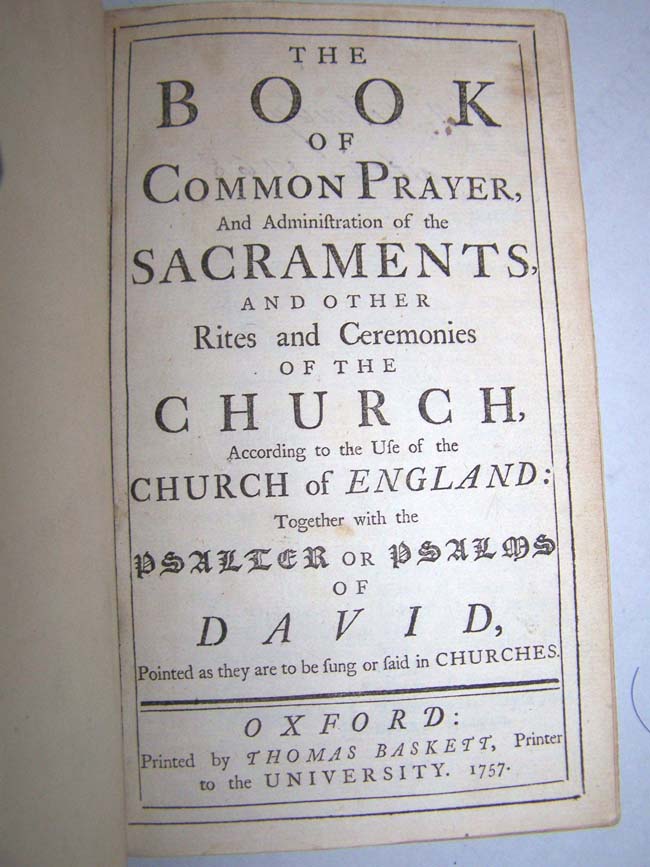 Sir Montague Cholmeley's BOOK OF COMMON PRAYER published in Oxford in 1757. — image 2
